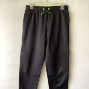 Lands End Black Joggers with Green Drawstring